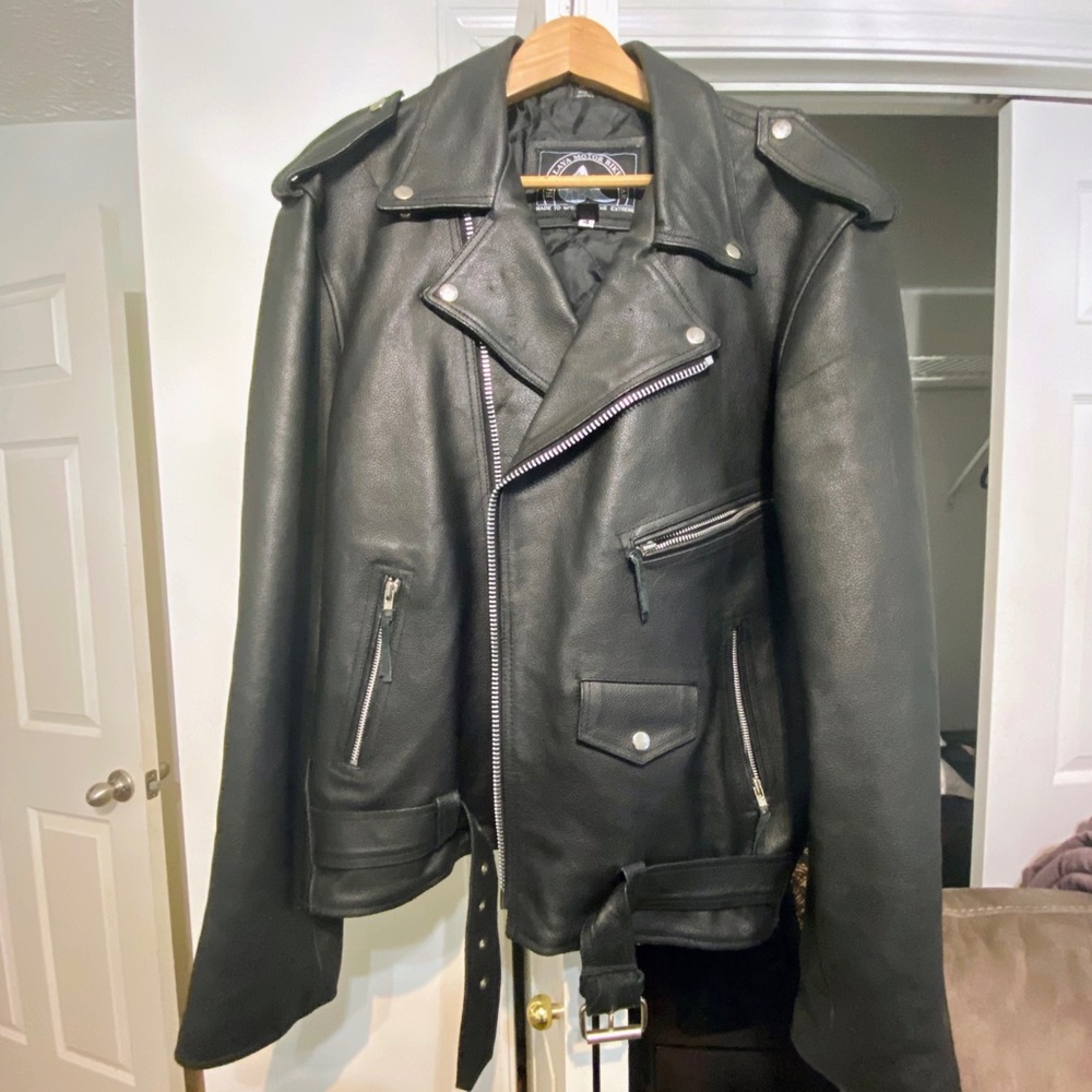 Heavy pure leather jacket.